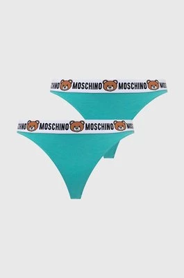 Moschino Underwear stringi 2-pack kolor zielony 13854402