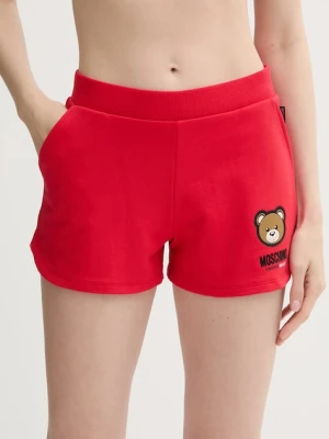 Moschino Underwear szorty damskie kolor czerwony z nadrukiem high waist 6801.4409