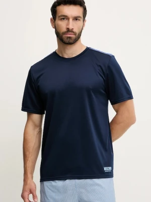 Moschino Underwear t-shirt piżamowy męski kolor granatowy z aplikacją 0710.4315