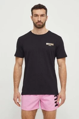 Moschino Underwear t-shirt plażowy bawełniany kolor czarny z nadrukiem 241V3A07159407