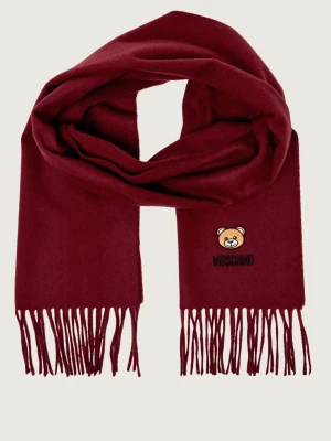 Moschino Wełniany szal bordowy