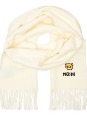 Moschino Wełniany szal ecru
