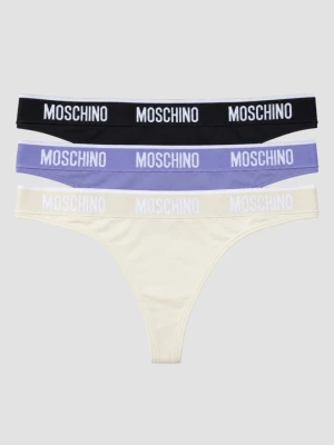 MOSCHINO Wielokolorowy damski bawełniany trzypak stringów, Rozmiar M
