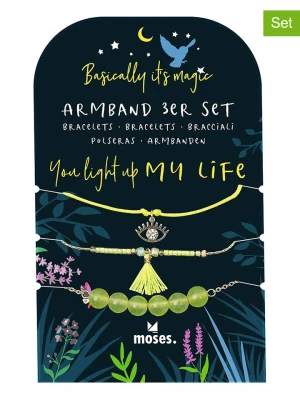 moses. Bransoletki (3 szt.) w kolorze limonkowym - dł. 23 cm rozmiar: onesize