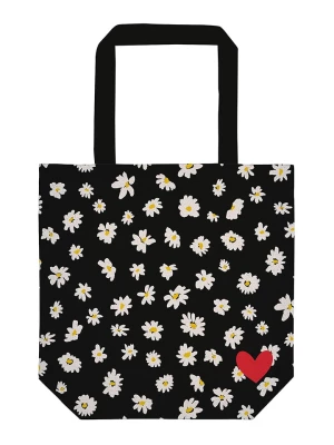 moses. Shopper bag "Daisies Bio" w kolorze czarnym - 37 x 38 cm rozmiar: onesize
