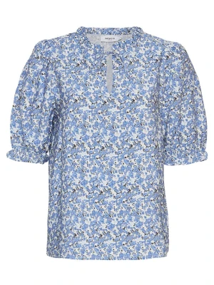 MOSS COPENHAGEN Bluzka "Liriana Taila" w kolorze biało-czarno-błękitnym rozmiar: S