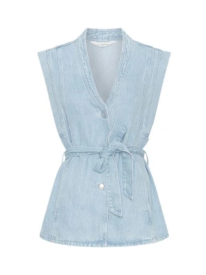 MOSS COPENHAGEN Kamizelka dżinsowa "Josephine Rue" w kolorze błękitnym rozmiar: L/XL