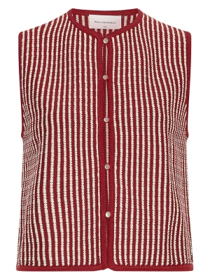 MOSS COPENHAGEN Kamizelka w kolorze biało-bordowym rozmiar: L / XL