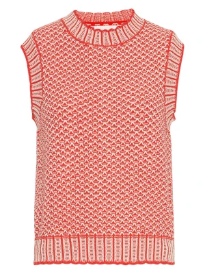 MOSS COPENHAGEN Kamizelka w kolorze kremowo-czerwonym rozmiar: L/XL