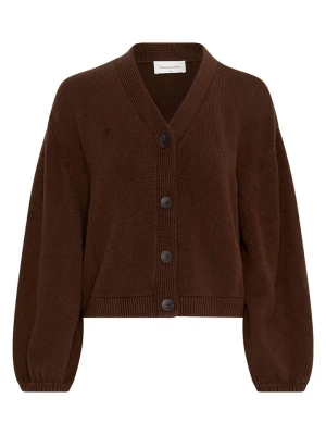 MOSS COPENHAGEN Kardigan "Zafina" w kolorze ciemnobrązowym rozmiar: S/M
