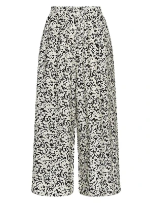 MOSS COPENHAGEN Spodnie "Jusia" w kolorze kremowo-czarnym rozmiar: XL