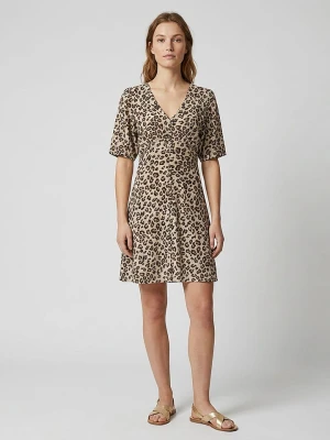 MOSS COPENHAGEN Sukienka "Kalani" w kolorze beżowo-czarnym rozmiar: XL