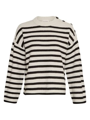 MOSS COPENHAGEN Sweter "Carina" w kolorze biało-czarnym rozmiar: M/L