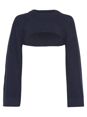 MOSS COPENHAGEN Sweter "Faye Peony" w kolorze granatowym rozmiar: S/M