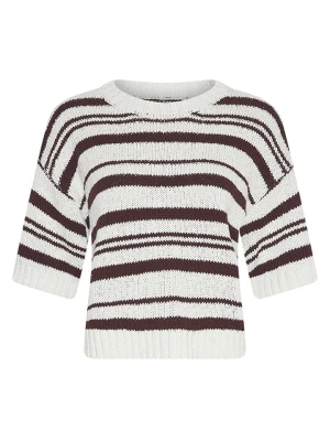 MOSS COPENHAGEN Sweter "Hannalie" w kolorze brązowo-kremowym rozmiar: S/M