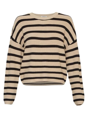 MOSS COPENHAGEN Sweter "Marthea Rachelle" w kolorze beżowo-czarnym rozmiar: L/XL
