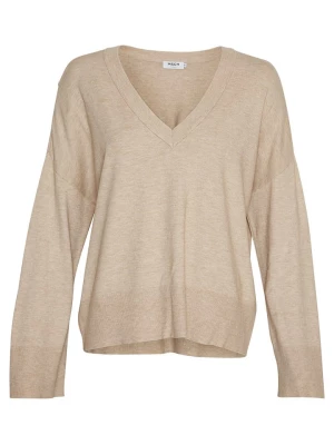 MOSS COPENHAGEN Sweter "Selana Rachelle" w kolorze beżowym rozmiar: M/L