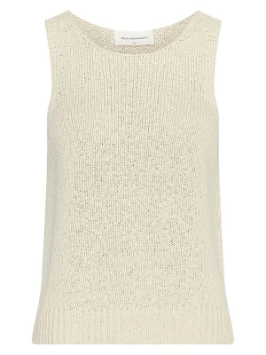 MOSS COPENHAGEN Top dzianinowy w kolorze beżowym rozmiar: M / L