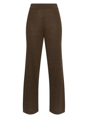 MOSS COPENHAGEN Wełniane spodnie "Nema" w kolorze ciemnobrązowym rozmiar: M/L