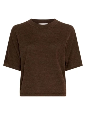 MOSS COPENHAGEN Wełniany sweter "Nema" w kolorze ciemnobrązowym rozmiar: XS/S