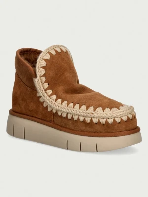 Mou Eskimo Bounce Sneaker śniegowce damskie zamszowe brązowy