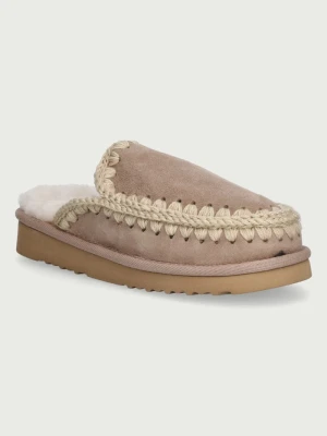 Mou kapcie damskie zamszowe Eskimo Slipper beżowy