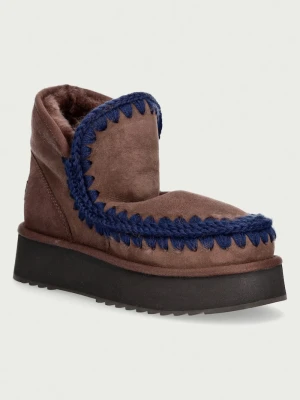 Mou Mini Eskimo Platform Boot śniegowce damskie zamszowe brązowy