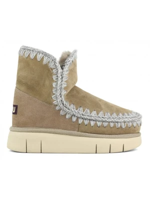 Mou Skórzane botki zimowe w kolorze beżowym rozmiar: 36