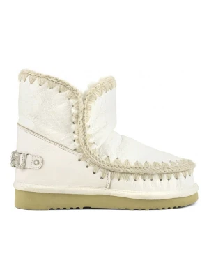 Mou Skórzane botki zimowe w kolorze białym rozmiar: 38