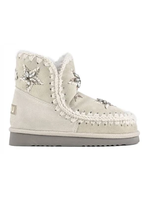 Mou Skórzane botki zimowe w kolorze kremowym rozmiar: 39