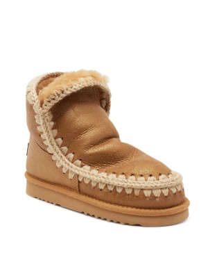MOU Śniegowce | skóra | shearling brązowy