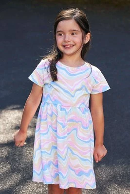 Mountain Essentials sukienka dziecięca z nadrukiem Lora - Purple Mountain Warehouse