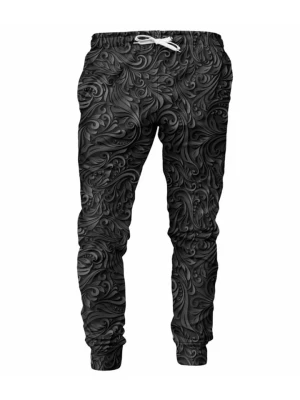 Mr GUGU & MISS GO Spodnie dresowe w kolorze czarnym ze wzorem rozmiar: XL