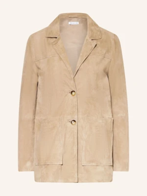 Mrs & Hugs Blezer Skórzany beige