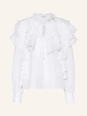 Mrs & Hugs Bluzka Z Jedwabiu Z Wolantami weiss