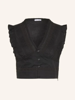 Mrs & Hugs Bluzka Z Koronką I Falbanami schwarz