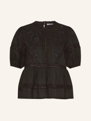 Mrs & Hugs Bluzka Z Koronki Ażurowej schwarz