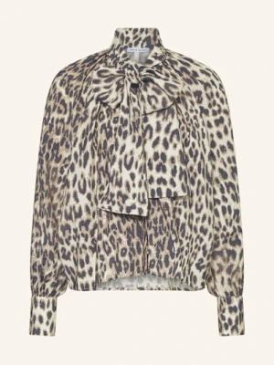 Mrs & Hugs Bluzka Z Wiązaniem Pod Szyją Z Falbankami beige