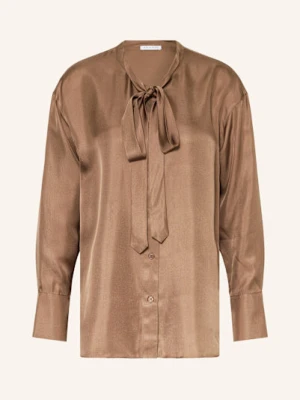 Mrs & Hugs Bluzka Z Wiązaniem Pod Szyją Z Jedwabiu braun