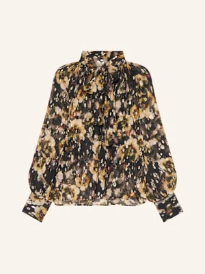 Mrs & Hugs Bluzka Z Wiązaniem Pod Szyją Z Jedwabiu, Z Błyszczącą Przędzą schwarz