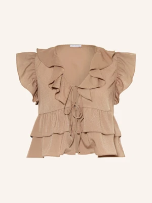 Mrs & Hugs Bluzka Z Wolantami beige