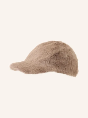 Mrs & Hugs Czapka Ze Sztucznego Futra Z Daszkiem beige