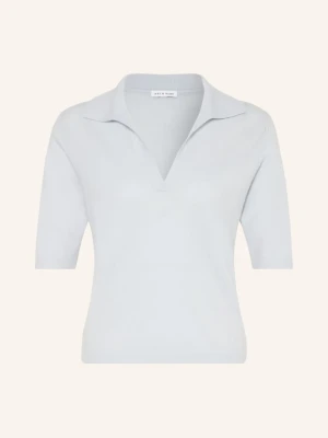 Mrs & Hugs Dzianinowa Koszulka Polo Z Kaszmirem blau JASNONIEBIESKI