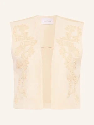 Mrs & Hugs Kamizelka Typu Blezer W Stylu Skórzanym weiss