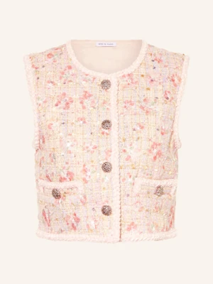 Mrs & Hugs Kamizelka Z Tweedu Z Cekinami I Błyszczącą Przędzą rosa