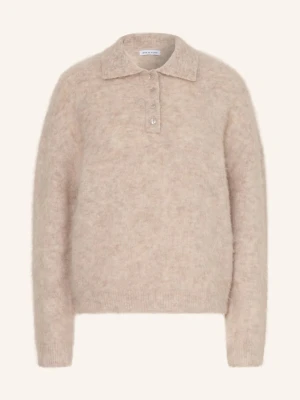 Mrs & Hugs Koszulka Polo Z Dzianiny Z Alpaki beige