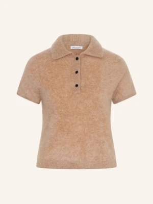 Mrs & Hugs Koszulka Polo Z Dzianiny Z Kaszmiru beige