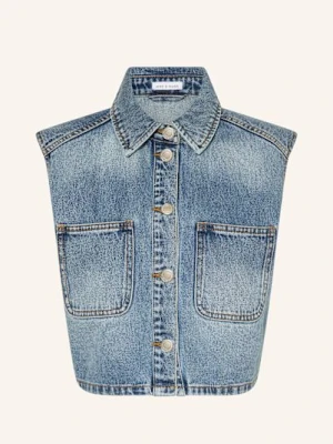 Mrs & Hugs Krótka Kamizelka Jeansowa blau