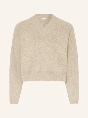 Mrs & Hugs Krótki Sweter Z Dodatkiem Lnu beige