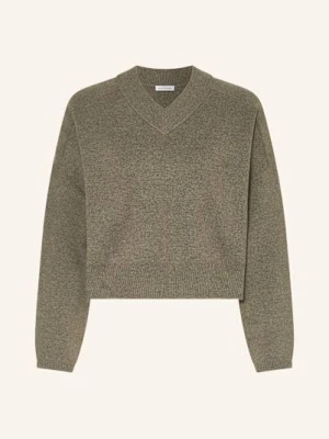 Mrs & Hugs Krótki Sweter Z Dodatkiem Lnu grau